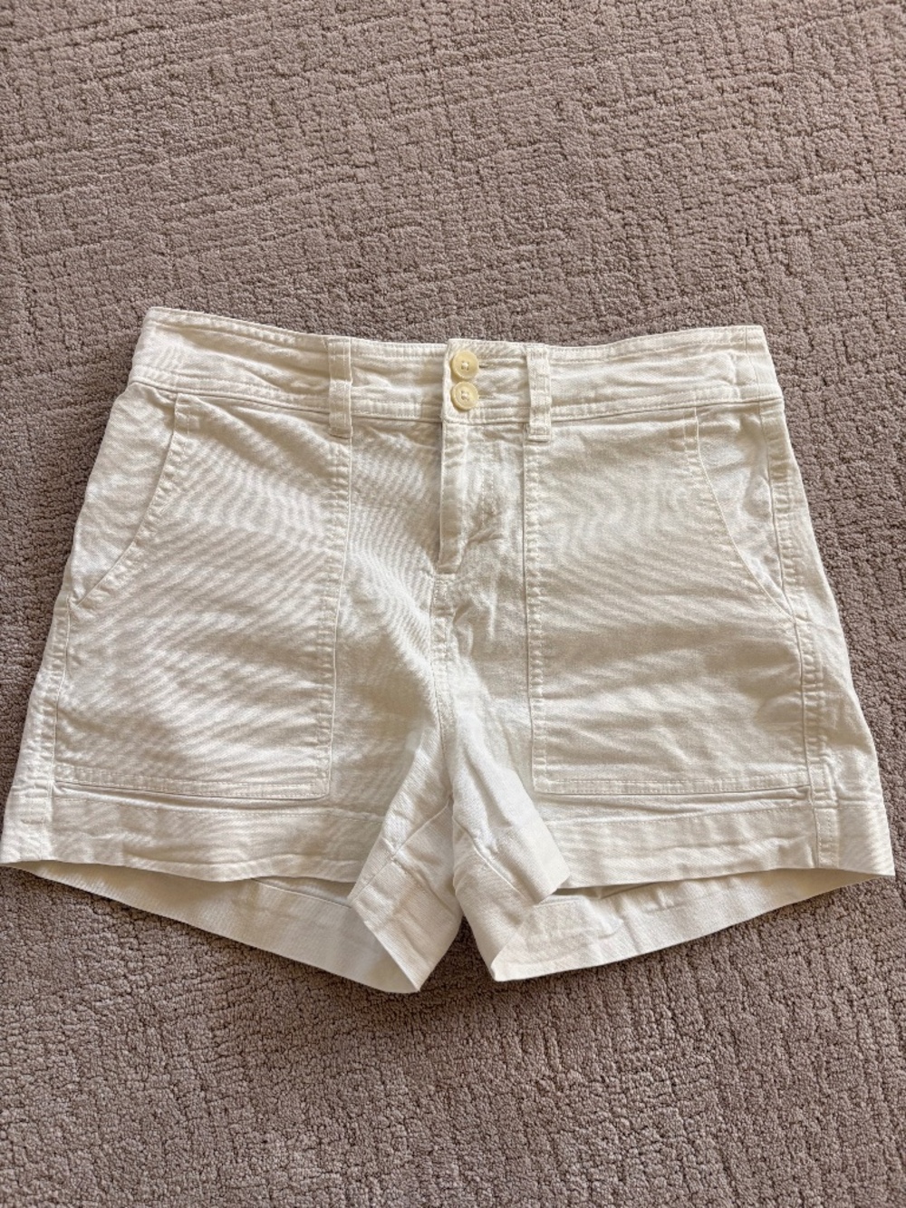 A New Day Off White/cream Utility Patch Pocket Shorts Women's  Size 4